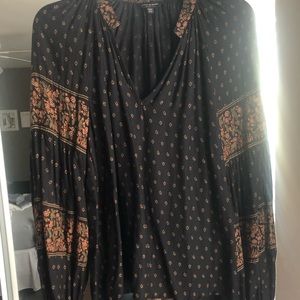 Lucky Brand Floral Peasant Blouse
